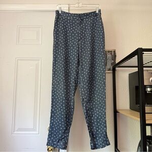 GORMAN organic denim blue white star print tencel tapered slim cropped pants
